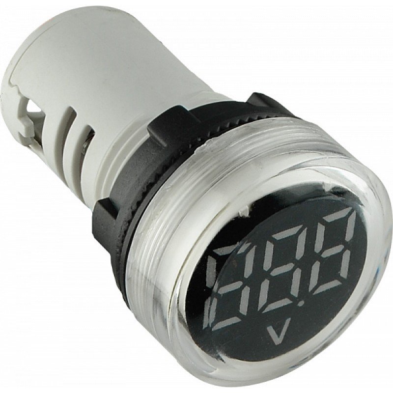 Круглий цифровий вимірювач напруги ED16-22VD 30-500В АС (білий)