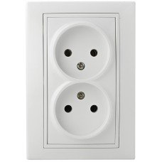 Розетка подвійна 2Р PB16/2-Fl-W (біла)