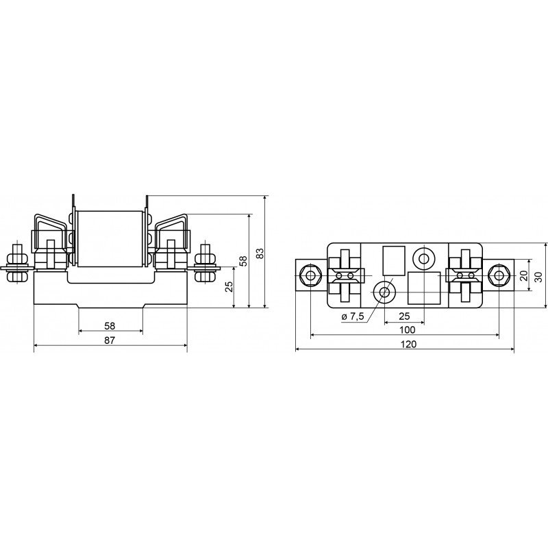 Тримач запобіжників NH00 (max. 160A) білий