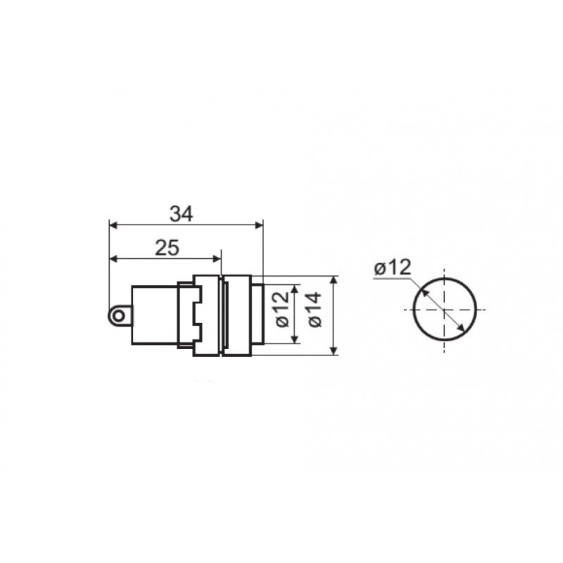 Сигнальна арматура AD22E-12DS біла 24V АC/DC