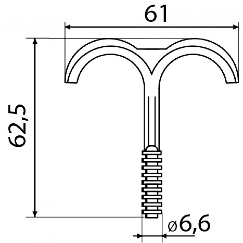 FTC-25DB дюбель-гачок подвійний (50шт)
