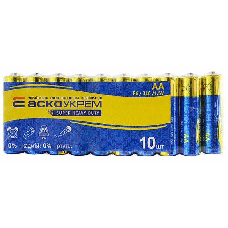 Батарейка сольова AА.R6.SP10 (shrink 10)