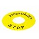 Табличка маркувальна EMERGENCY STOP жовта кругла для кнопок XB2