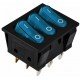 KCD2-3101N C3-BL/B 220V Перемикач 3 клав. синій з підсвічуванням