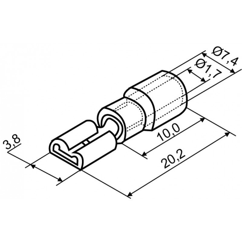 Конектори FDD1,25-250 6,35x0,5/0,8 (100 шт.)