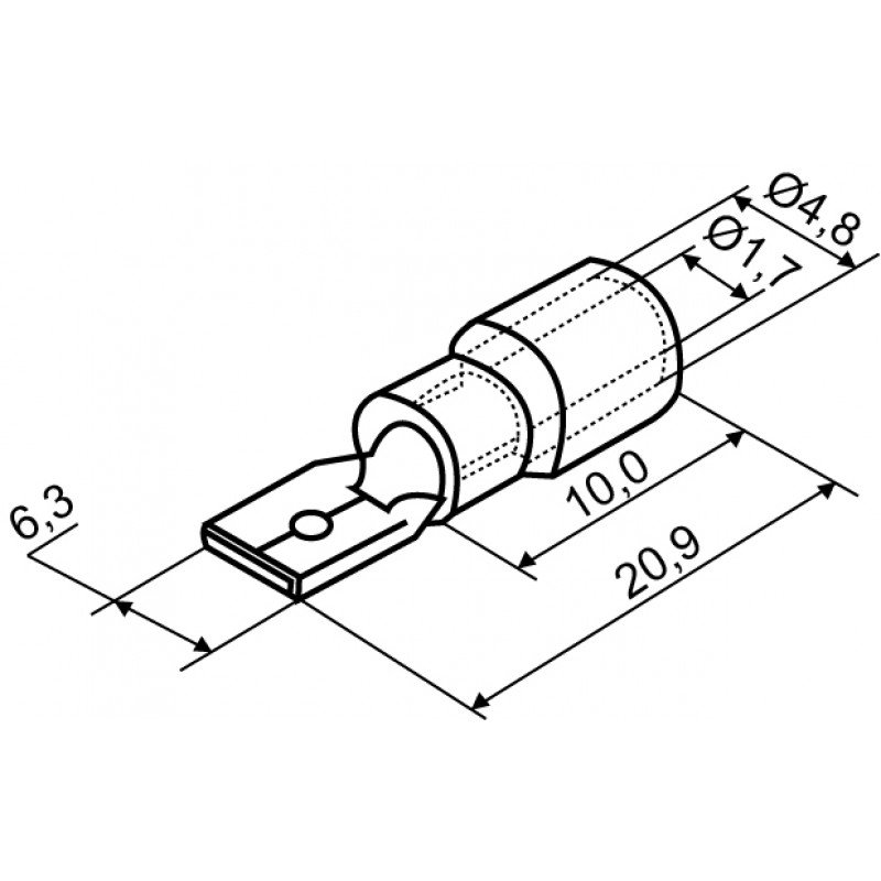 Конектори МDD1,25-250 6,35x0,5/0,8 (100 шт.)