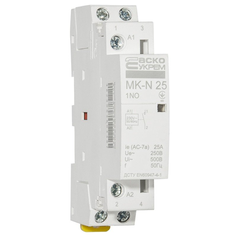 Модульний контактор MK-N 1P 25A 1NO 220V