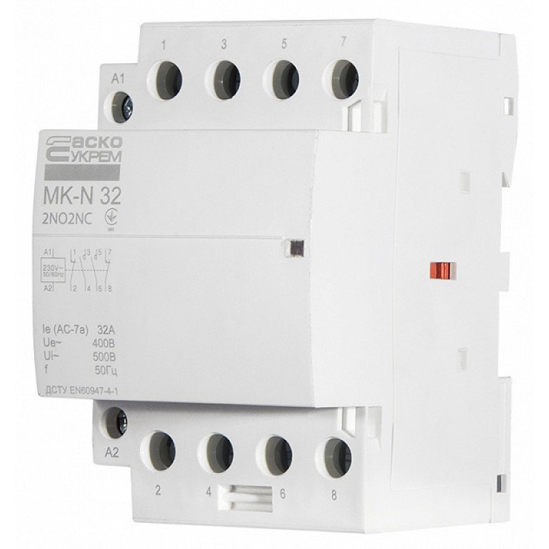 Модульний контактор MK-N 4P 32A 2NO2NC 220V
