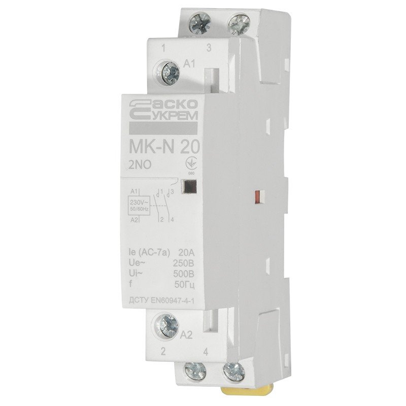 Модульний контактор MK-N 2P 20A 2NO 220V