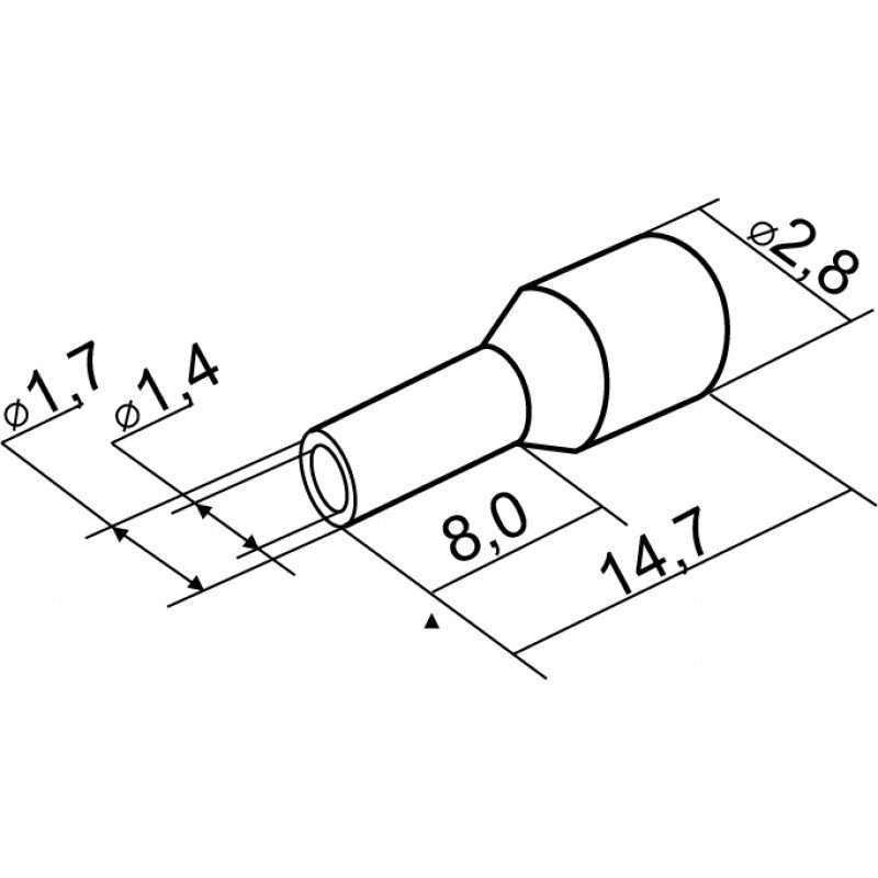 Наконечники трубчасті НТ 1,0-08 білі (100шт)