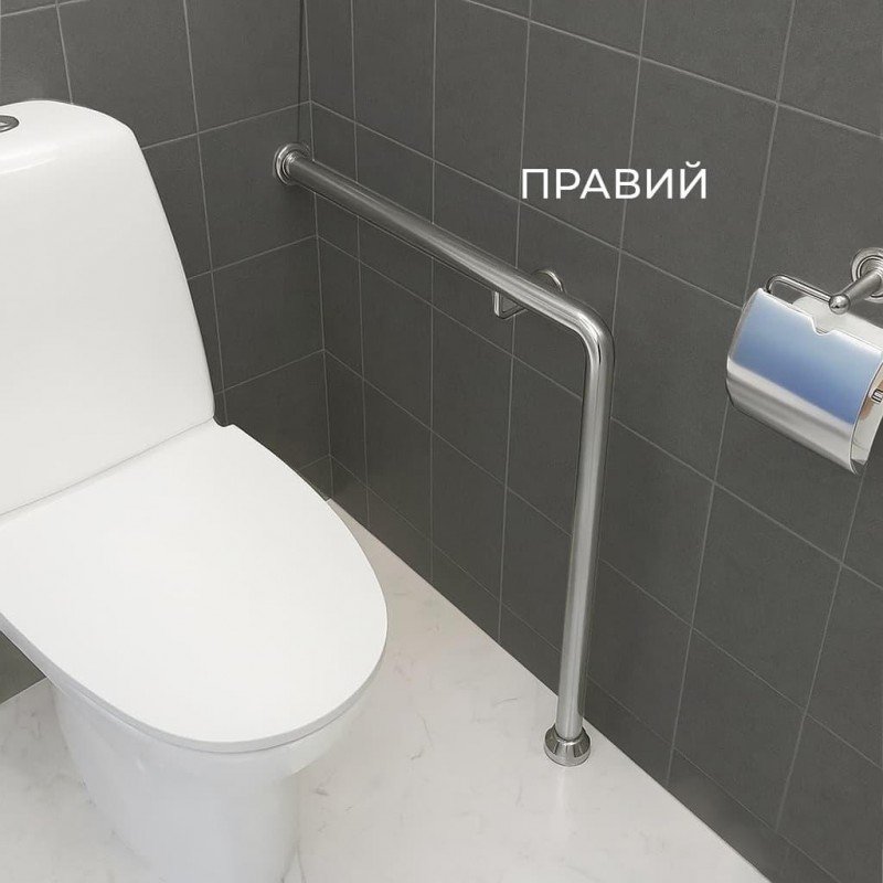 Поручень для людей з інвалідністю (МГН) підлоговий INVO Г-подібний з кріпленням у стіну правий і лівий