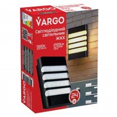 LED свiтильник VARGO ЖКХ 24W 6500K 2400lm IP54 прямокутн.з решіткою Розмір: 200x162x58мм (111853)
