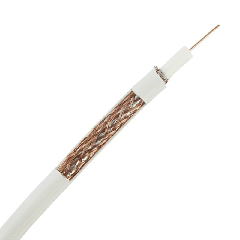 Кабель TV VARGO RG6 CCS 1.02 Copper foil 96 * 0.12MM CCA, 100 метрів, мідна фольга 100 мідних жили ПВХ / білий (V-114476)