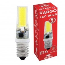 LED лампа VARGO E14, 5W, COB, 6500K, AC 220V, ɸ15×H58mm (V-114877)