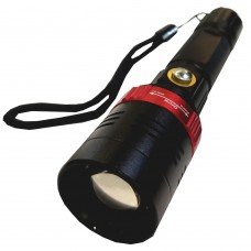LED ліхтарик алюмінієвий 114985, 3 режими світіння (100%, 50%, стробоскоп) , Zoom, акумулятор 1штх18650 в комплекті, Розмір: 170x40mm, У комплекті із зарядним пристроєм 220V, 12V, У комплекті касета для батарейки 3шт х ААА