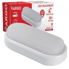 LED Светильник VARGO ЖКХ 12W овал IP54 1200lm с датчиком руху Розмір: 178*85*55мм (115715)