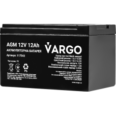 Акумулятор VARGO 12V 12AH (117543) свинцево-кислотний аккумулятор
