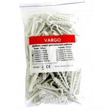 Дюбель-хомут VARGO для плоского кабелю 8х4мм, білий 100шт (118102)