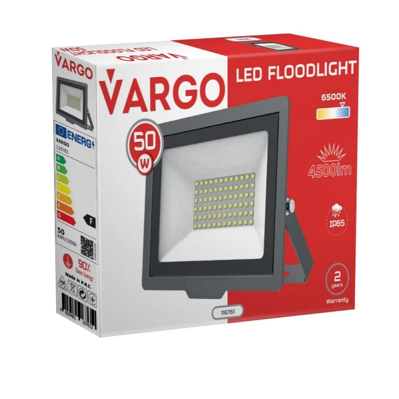 LED прожектор VARGO 50W 220V 4500lm 6500K NOVA (116761)