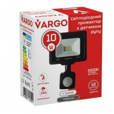 LED прожектор з датчиком руху VARGO 10W 6500K 900lm (330310)