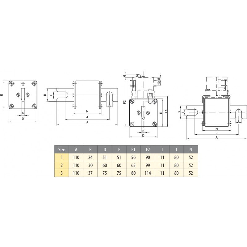 Плавка вставка (запобіжник) S1MUQ01/80/630A/690V 004383728