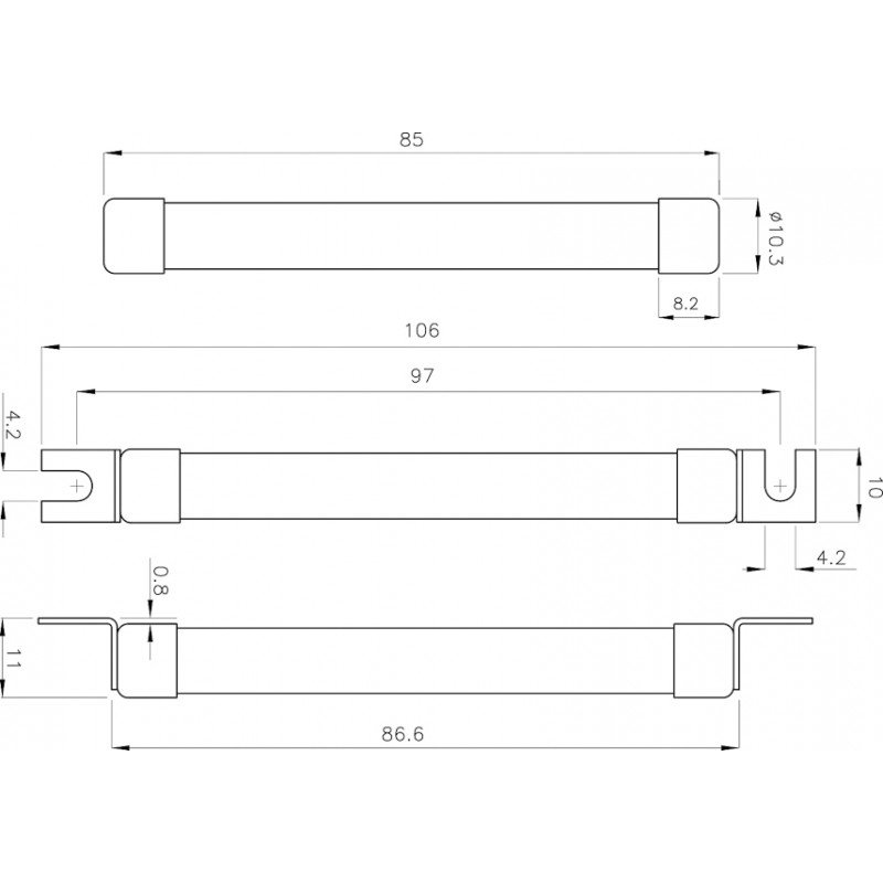 Плавка вставка (запобіжник) CH10x85SU gPV 16A/1500V DC 002625216