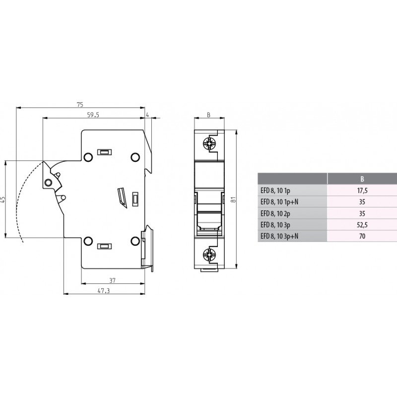 Разъединитель предохранителей EFD 10 3p LED 002540014