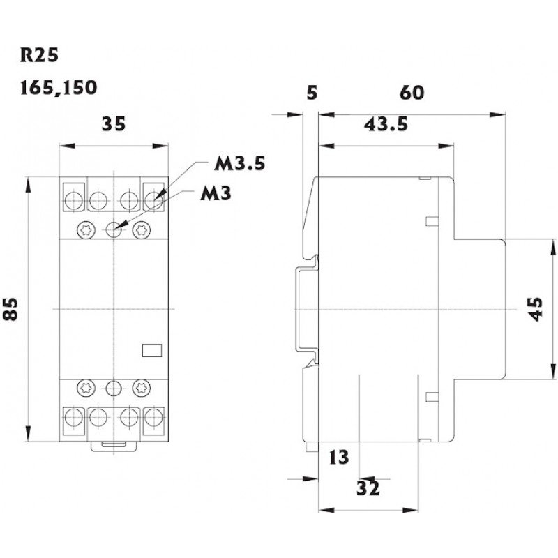 Модульний контактор RA 25-40 230V AC 002464094