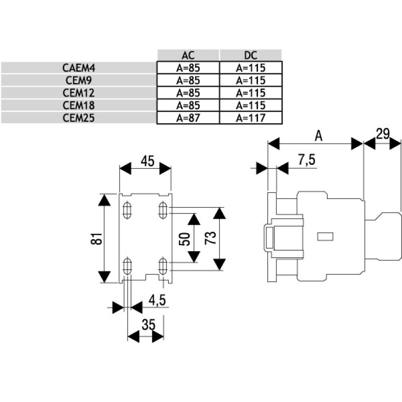 Контактор CEM12.10-24V-DC 004643220