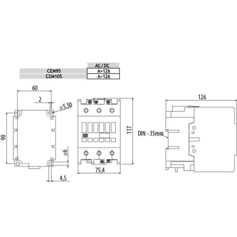 Контактор CEM95.00-230V-50/60Hz 004651103