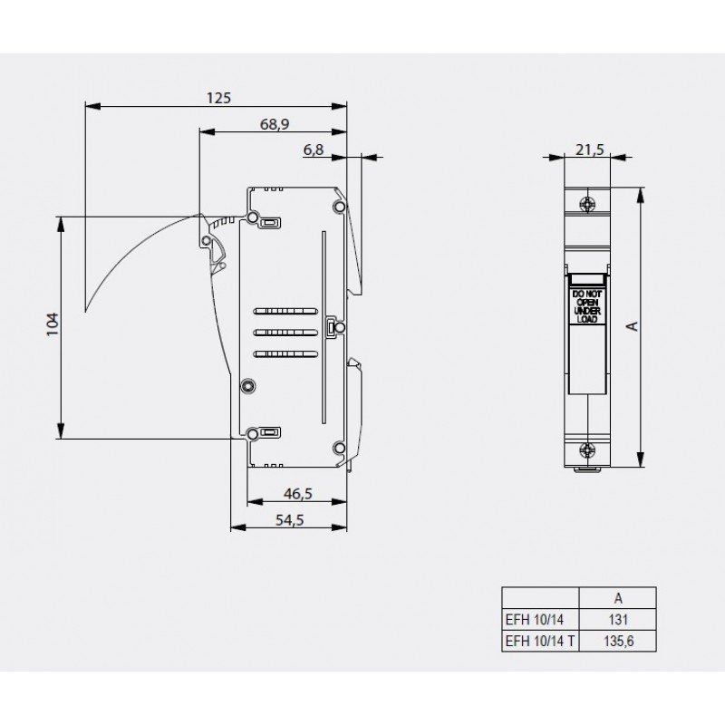 Тримач запобіжників EFH 10/14 DC LED 1p 002580011