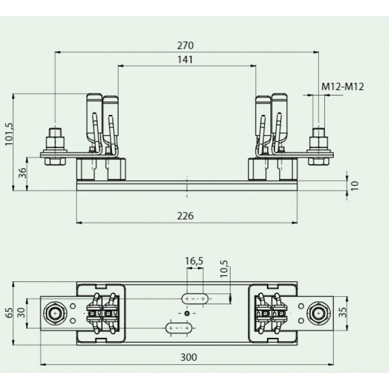 Корпус запобіжника PK 3L M12-M12 1500V 1p 004132023