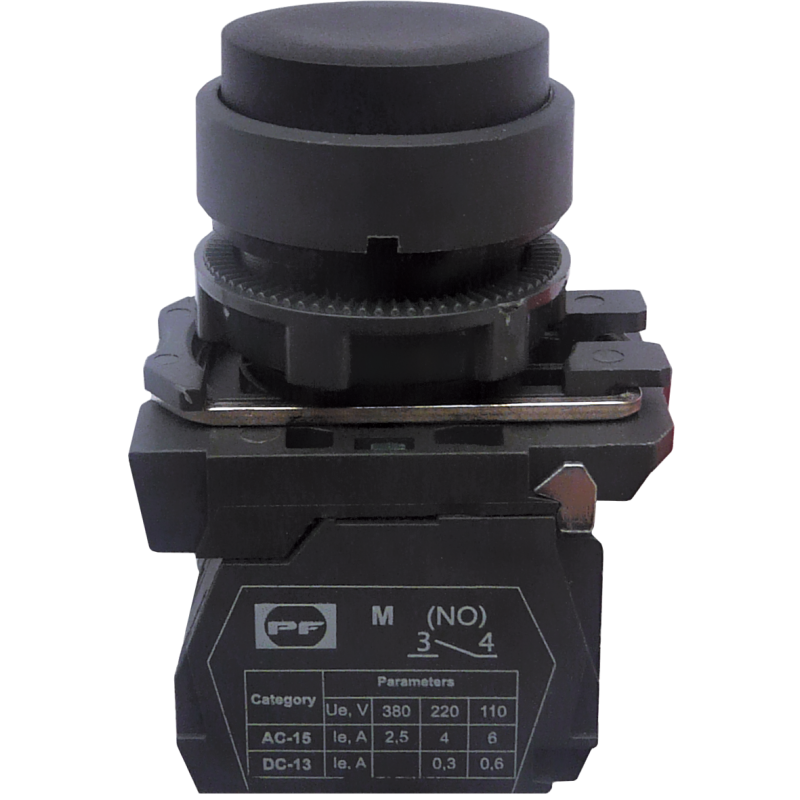 Вимикач кнопковий пластиковий FP5-AL21 1NO (чорний)