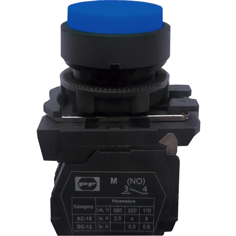 Вимикач кнопковий пластиковий FP5-AL61 1NO (блакитний)