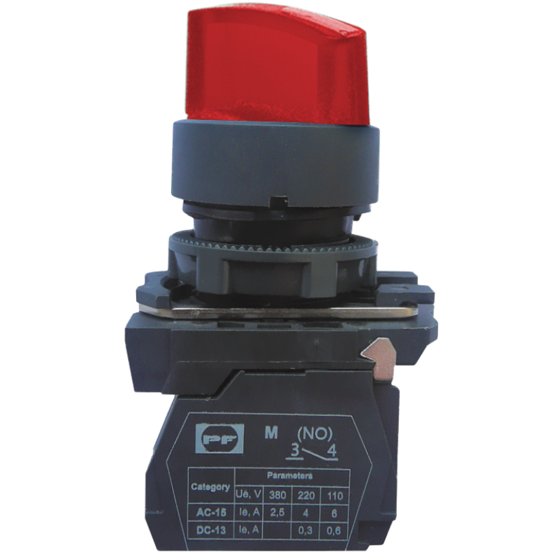 Вимикач кнопковий пластиковий FP5-AK3465230 2NO (червоний)
