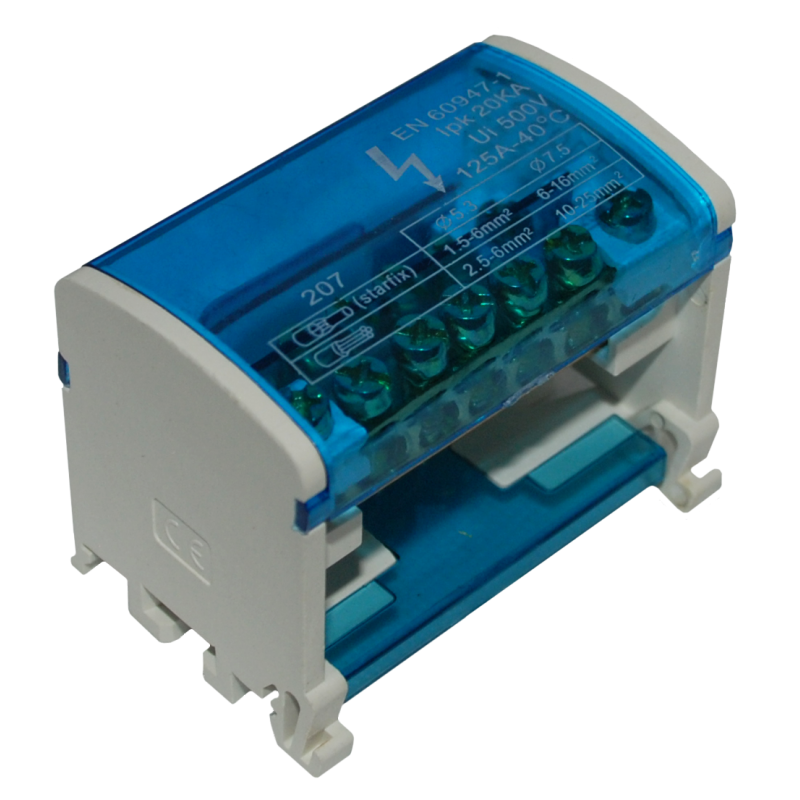 Шина нульова в корпусі BTF207 2P 125A 2x7 690V
