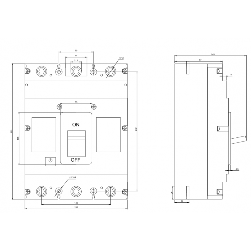 Автоматичний вимикач FMC6/3U 3P 630A 70kA (3-5In)