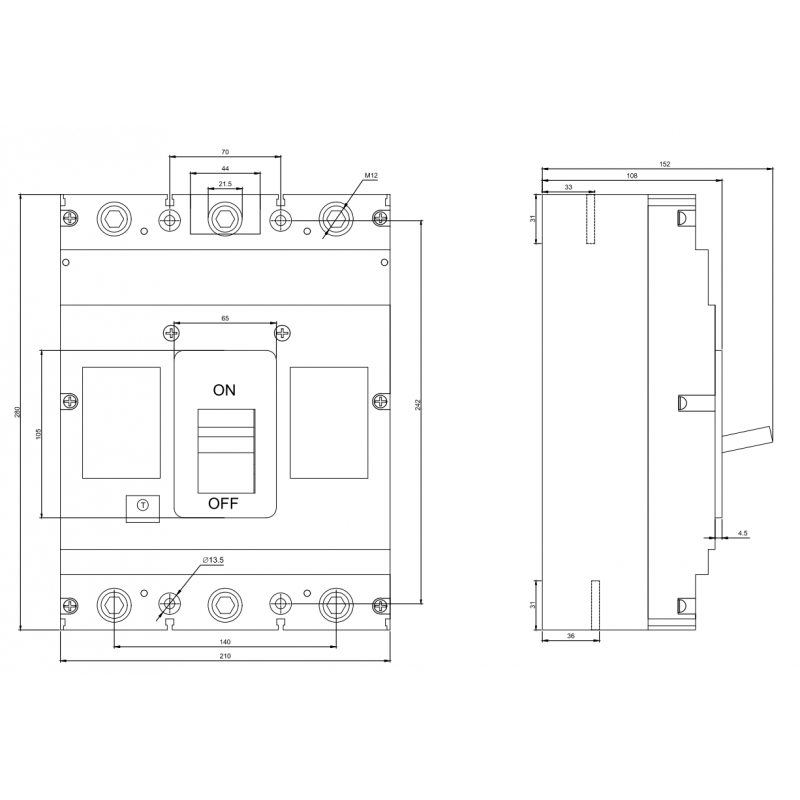 Автоматичний вимикач FMC6/3U 3P 600A 70kA (8-12In)