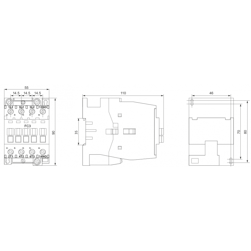 Магнітний пускач FC-3/40А кот.AC36V 1NC