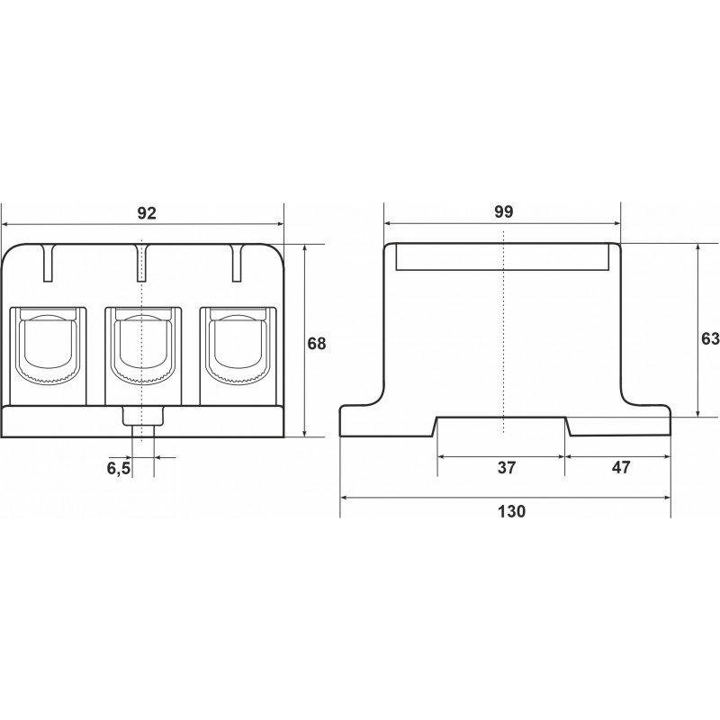 Клема FT1240N 3P,Cu:35-240 / Al:35-240 35-150мм2, синя