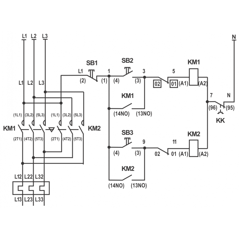 Reversing Motor Starter In A Housing 3.0 Kw. Contactor + Thermal Relay I=4.5-6.5A