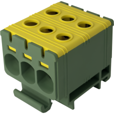 Клема FT1035G 3P,Cu:2.5-35 / Al:2.5-35 мм2, жовто-зелена