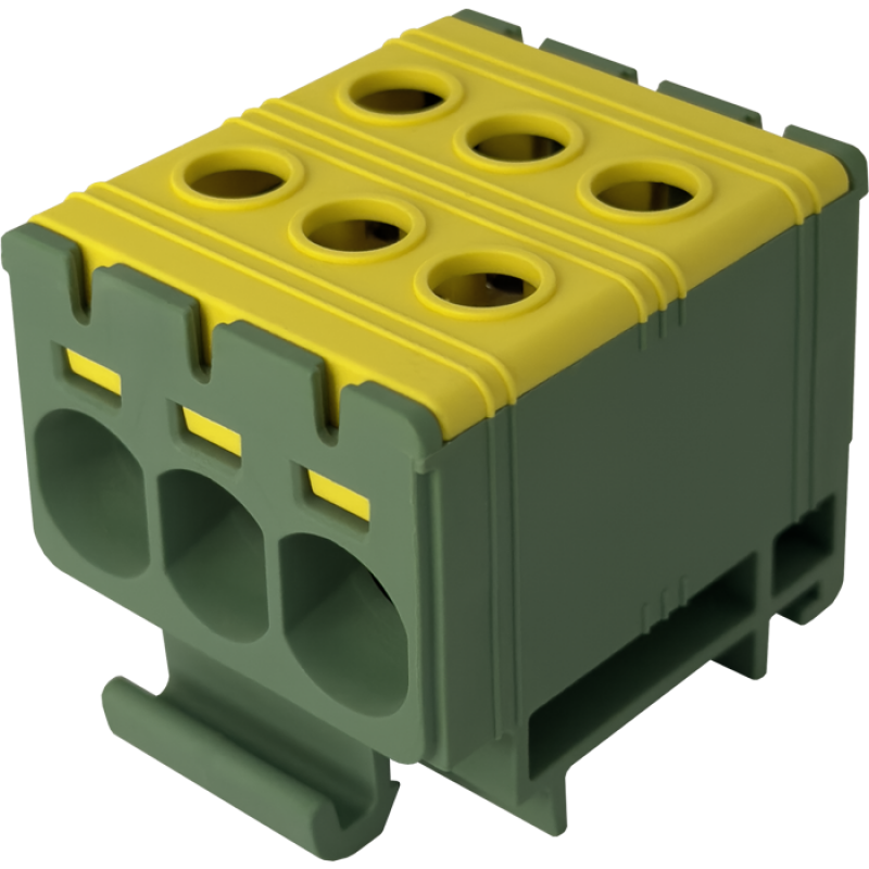 Клема FT1035G 3P,Cu:2.5-35 / Al:2.5-35 мм2, жовто-зелена