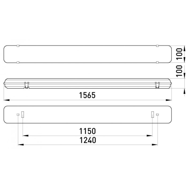 Світильник люмінесцентний з призматичним плафоном e.lum.cpw.1.58.new 1х58W IP65 (новий дизайн)