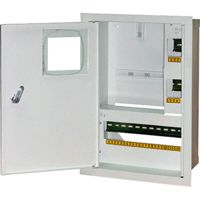 Корпус e.mbox.stand.w.f1.16.z металевий, під 1-ф. лічильник, 16 мод., що вбудовується, з замком
