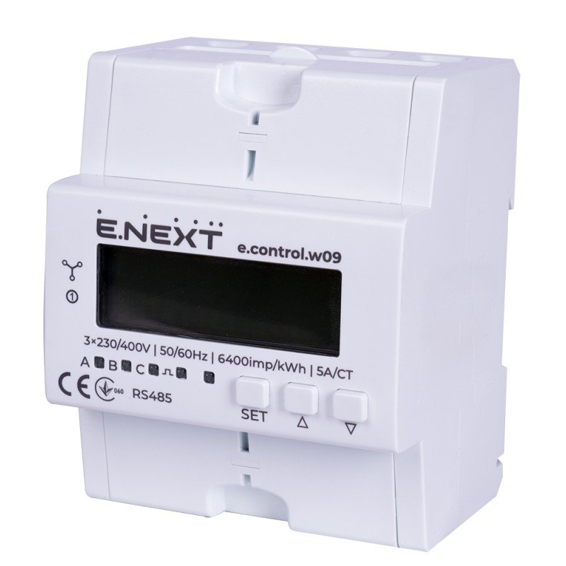Лічильник трифазний e.control.w09 5А/СТ електронний клас 1.0 (некомерц.) RS485
