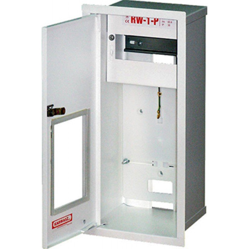 Шафа розподільна e.mbox.RW-1-P металічна, що вбудовується, під 1-ф. лічильник, 6 мод., 395х175х165 мм