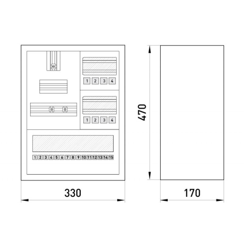 Корпус e.mbox.stand.n.f3.24.z металевий, під 3-ф. лічильник, 24 мод., навісний, з замком