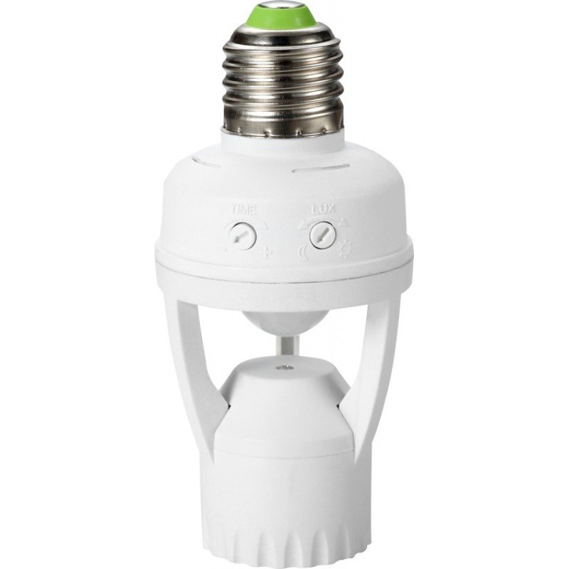 Датчик руху інфрачервоний e.sensor.pir.451.e27.white(білий) 360°, адаптер для ламп Е27