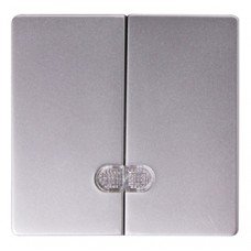 Клавіша e.lux.11881L.pn.aluminium подвійна "алюміній" з підсвіткою